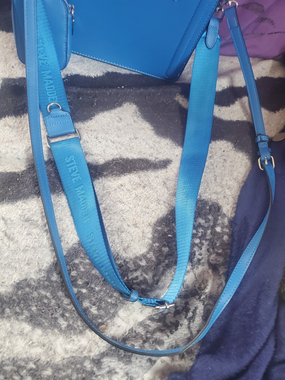 Steve Madden Bright Blue Structured Satchel - Picture 10 of 12